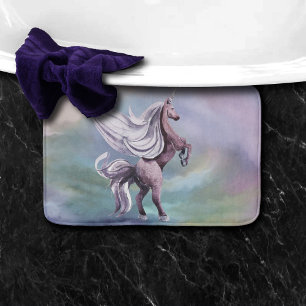 Tapis De Bain Unicorn magique   Aquarelle couleur Imaginaire pas