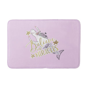 Tapis De Bain Unicorn Mermaid Moderne tendance croire en Miracle
