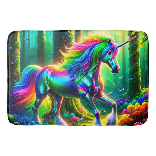 Tapis De Bain Unicorne arc-en-ciel (Devant)