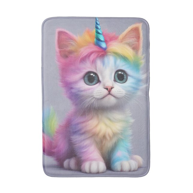 Tapis De Bain Unicorne arc-en-ciel Kitten (Devant (Vertical))