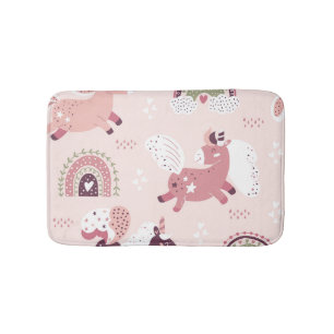 Tapis De Bain Unicorns Rainbows : Pastel Magic Arrière - plan.