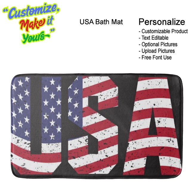 Tapis De Bain United States of America Flag Bath Mat (United States of America Flag Bath Mat.)