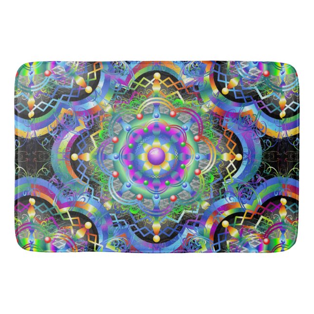 Tapis De Bain Univers Mandala Couleurs Psychédéliques (Devant)