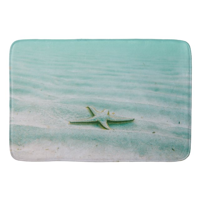 Tapis De Bain Vacances d'été à la plage de l'océan étoile de mer (Devant)