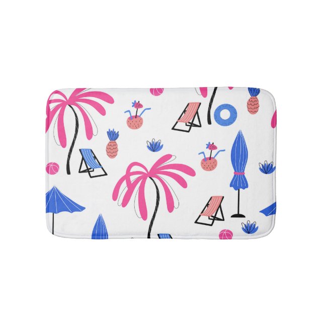 Tapis De Bain Vacances d'été : Palm Trees Ananas Motif (Devant)