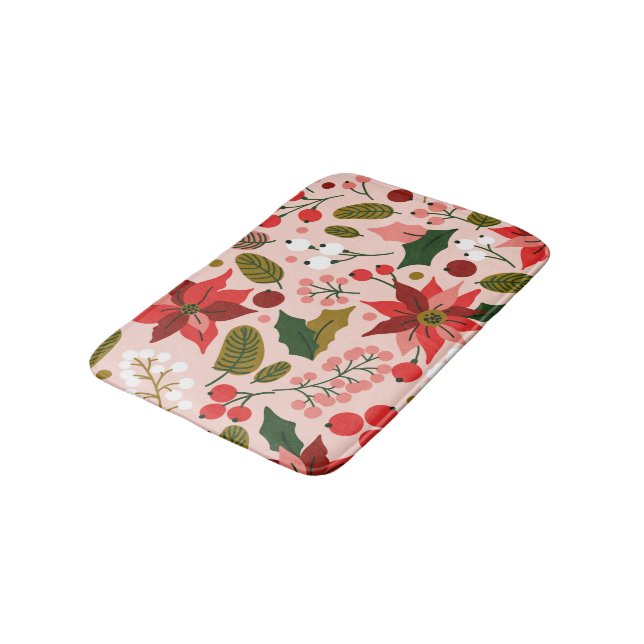 Tapis De Bain Vacances d'hiver à Poinsettia (Angle)