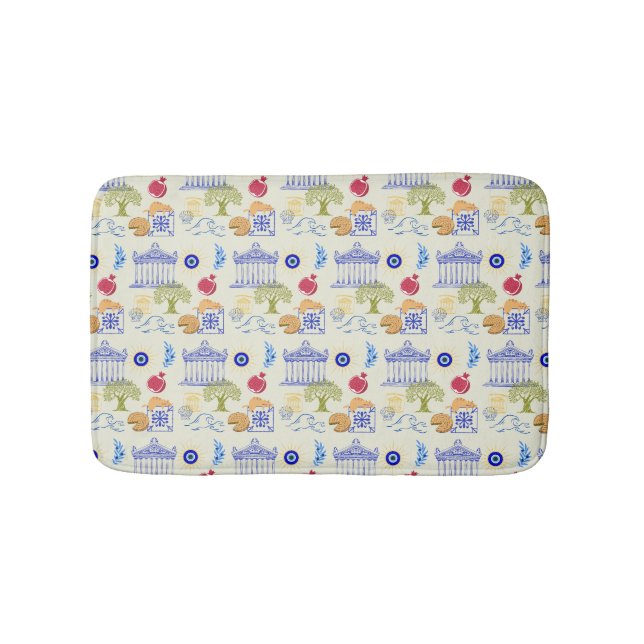 Tapis De Bain Vacances en Grèce Minimalisme (Devant)