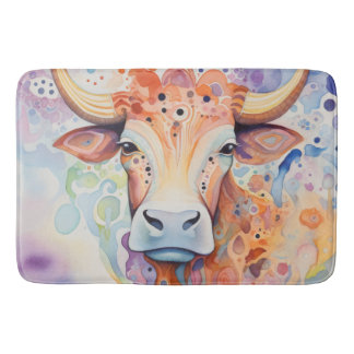 Tapis De Bain Vache à l'aquarelle Bubbly Douce