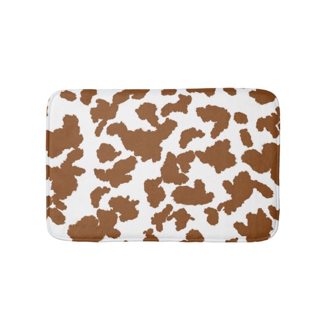 Tapis De Bain Vache Brown Et Blanche Cacher Motif fourrure (Devant)