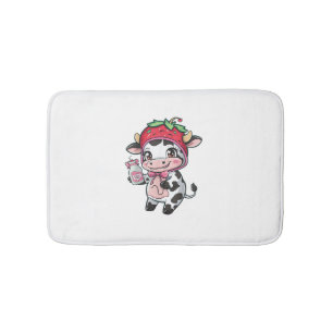 Tapis De Bain Vache de fraise Kawaii Anime Lait de fraise _2