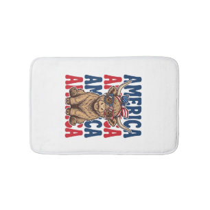 Tapis De Bain Vache des Highlands patriotique Amérique Vintage C