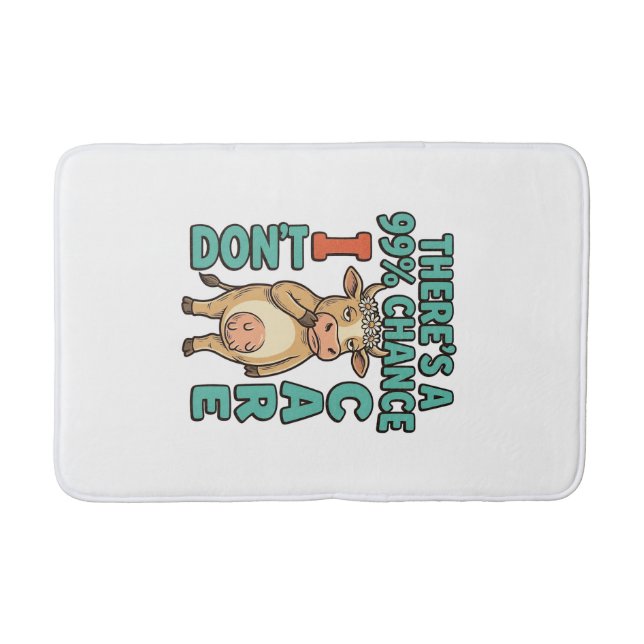 Tapis De Bain Vache drôle 99% de chance que je m'en fiche Graphi (Devant)