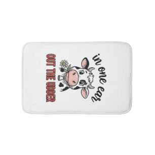 Tapis De Bain Vache drôle avec une oreille dans l'autre du tee-s
