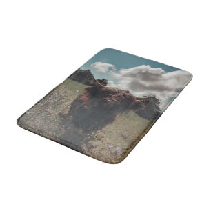 Tapis De Bain Vache écossaise de la région montagneuse noire pât