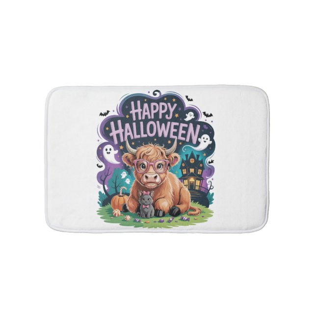 Tapis De Bain Vache Highland Mignonne Halloween (2) (Devant)