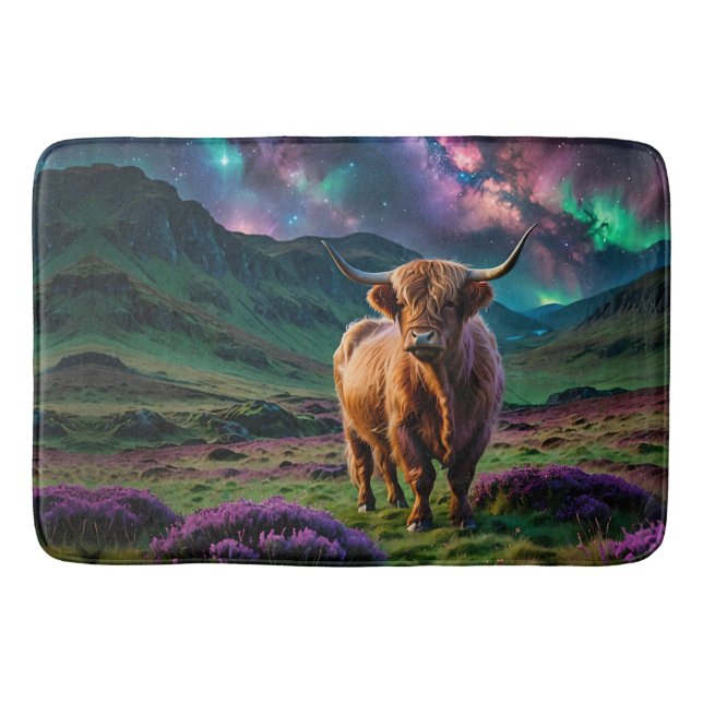 Tapis De Bain Vache Highland Under The Stars (Devant)