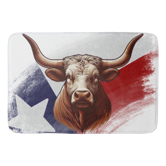 Tapis De Bain Vache longhorne du Texas (Devant)