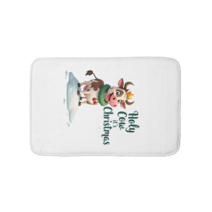 Tapis De Bain Vache sacrée c'est Noël T-Shirt Vache de Noël (3)