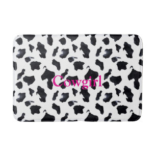 Tapis De Bain Vachère à Imprimé Vache Noir Blanc
