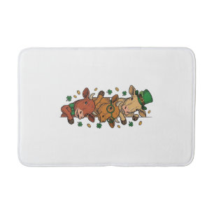Tapis De Bain Vaches empilées mignonnes Saint Patrick Gravure vi