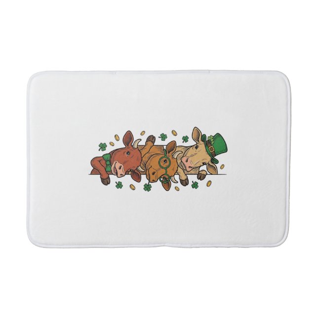 Tapis De Bain Vaches empilées mignonnes Saint Patrick Gravure vi (Devant)