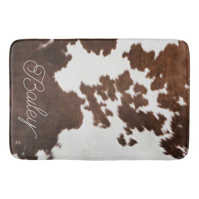 Tapis De Bain Vachette Brown et blanche (Devant)