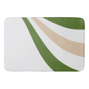 Tapis De Bain Vague blanche, sable et palme verte