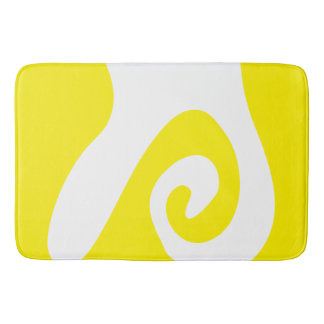 Tapis De Bain Vague brillante jaune et blanche
