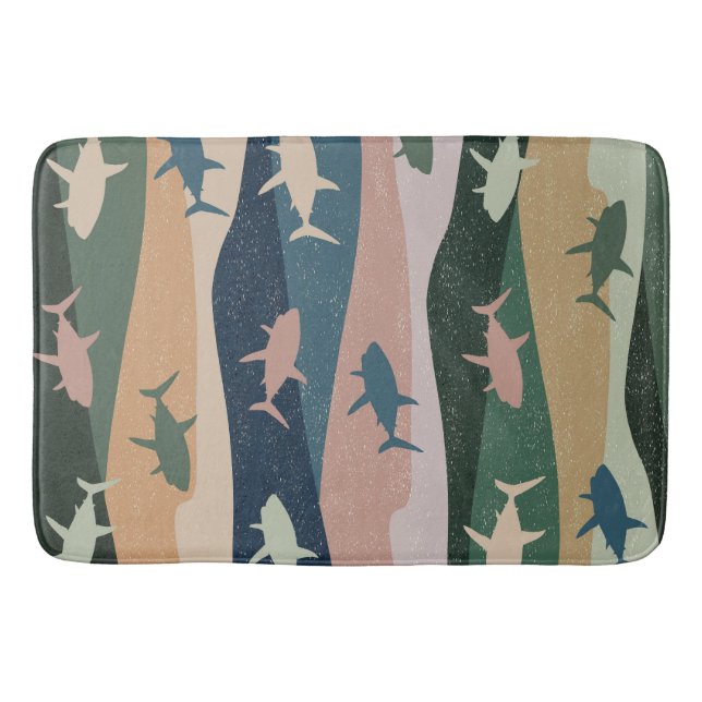 TAPIS DE BAIN VAGUE DE REQUIN VINTAGE  (Devant)