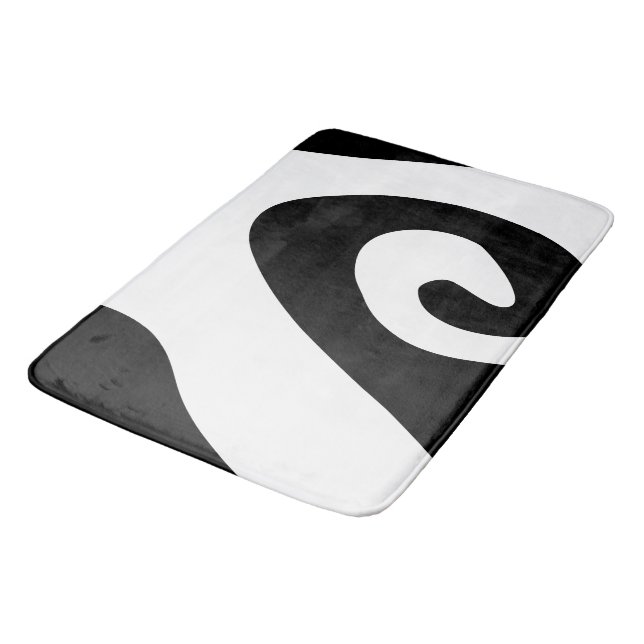 Tapis De Bain Vague noire et blanche (Angle)