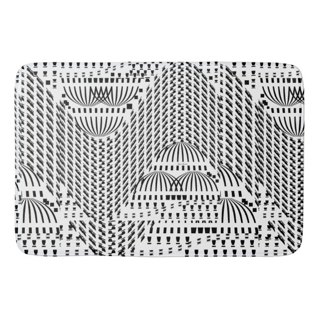 TAPIS DE BAIN VAGUE NOIRE ET BLANCHE (Devant)