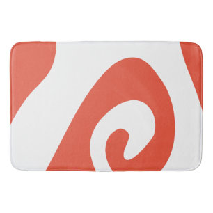 Tapis De Bain Vague orange rouge et blanche