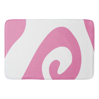 Tapis De Bain Vague rose et blanche