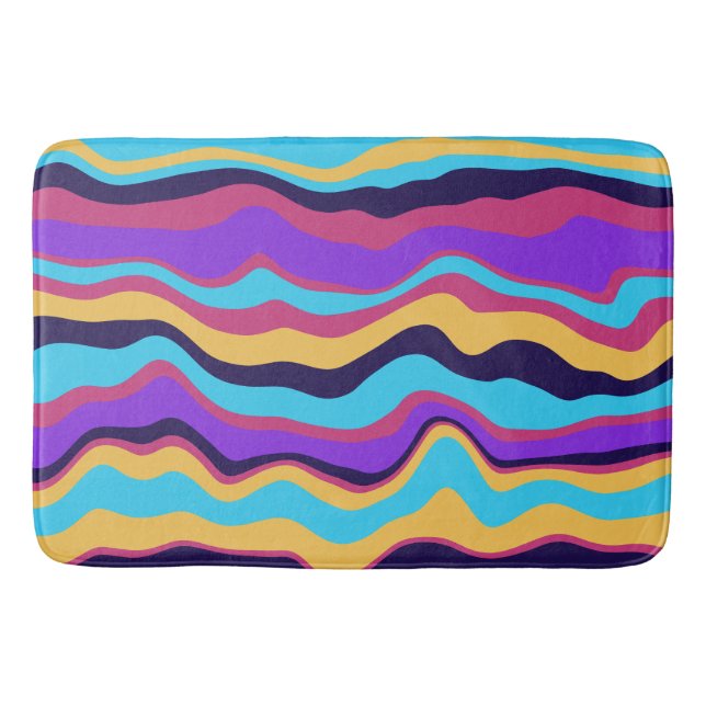 Tapis De Bain Vagues Abstraites (Devant)