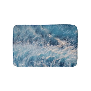 Tapis De Bain Vagues bleu océan