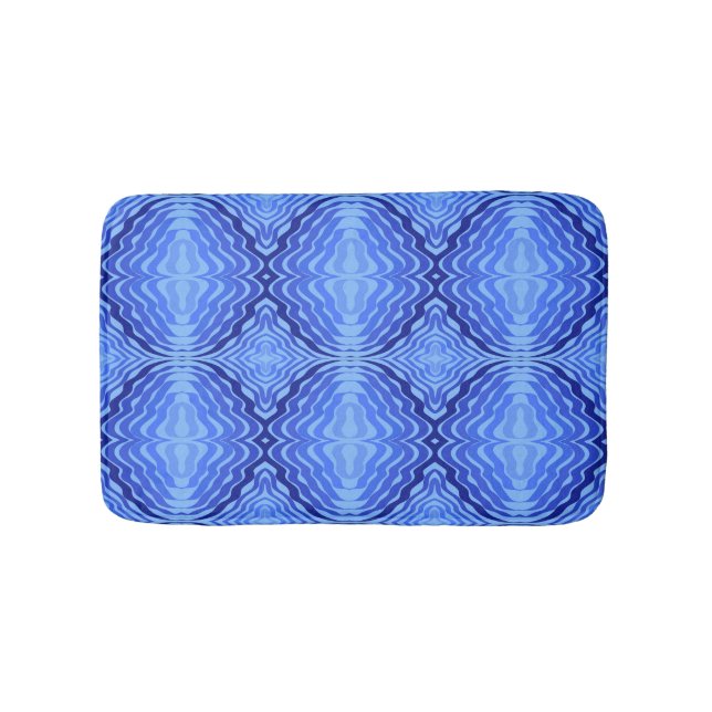 Tapis De Bain Vagues bleues réfléchissantes Moderne Design abstr (Devant)