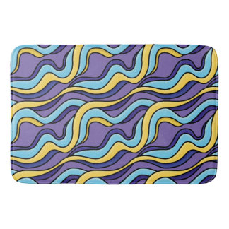 Tapis De Bain Vagues colorées Motif Funky Retro moderne Abstrait