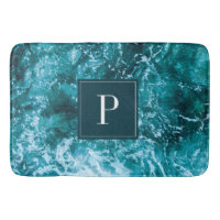 Vagues de mer turquoise avec monogramme personnali