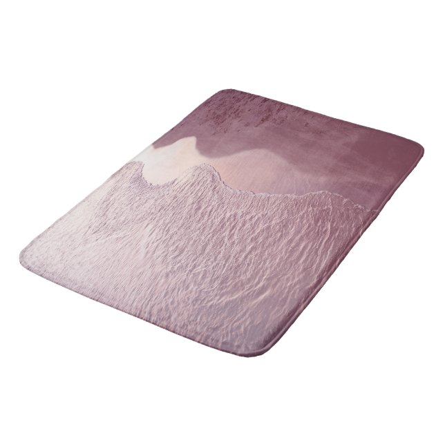 Tapis De Bain Vagues de rivage caribéen rose 1 (Angle)