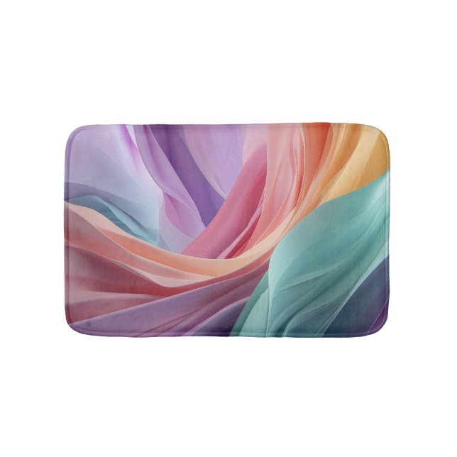 Tapis De Bain Vagues de tissu pastel abstrait  (Devant)