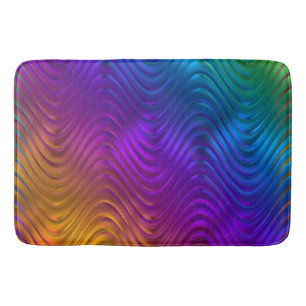 Tapis De Bain Vagues numériques Abstraites Conception psychédéli