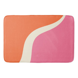 Tapis De Bain Vagues simples 3 - rose, orange et crème