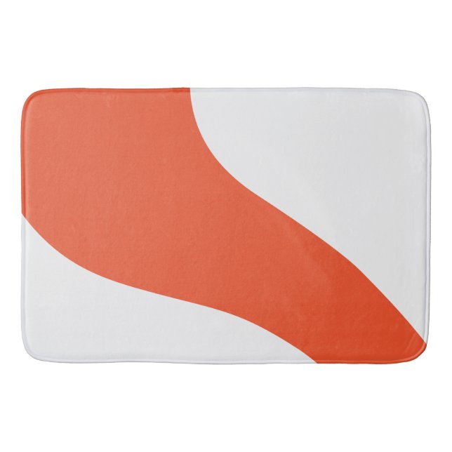 Tapis De Bain Vagues simples - orange et blanc (Devant)