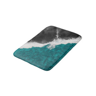 Tapis De Bain Vagues turquoises Artsy modernes de plage d'océan