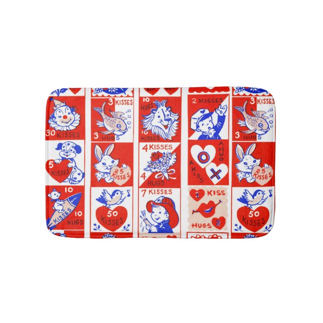 Tapis De Bain Valentine Retro Love Hugs Motif (Devant)