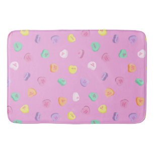 Tapis De Bain Valentines Day Candy Hearts Motif
