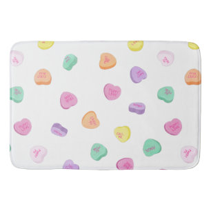 Tapis De Bain Valentines Day Candy Hearts Motif