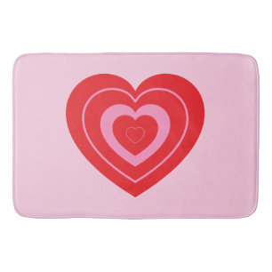 Tapis De Bain Valentines Day Coeur rose et rouge à deux tons