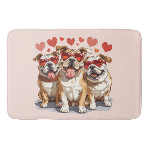 Tapis De Bain Valentines Day English Bulldog