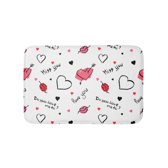 Tapis De Bain Valentine's Hearts Arrow sans couture (Devant)